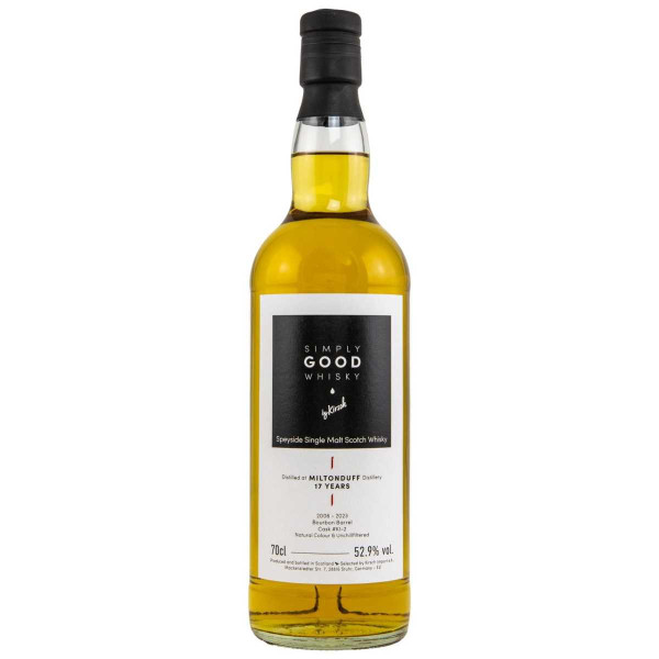 Miltonduff 17 Jahre Bourbon Barrel, 52,9 %, Simply Good Whisky 0,7 l