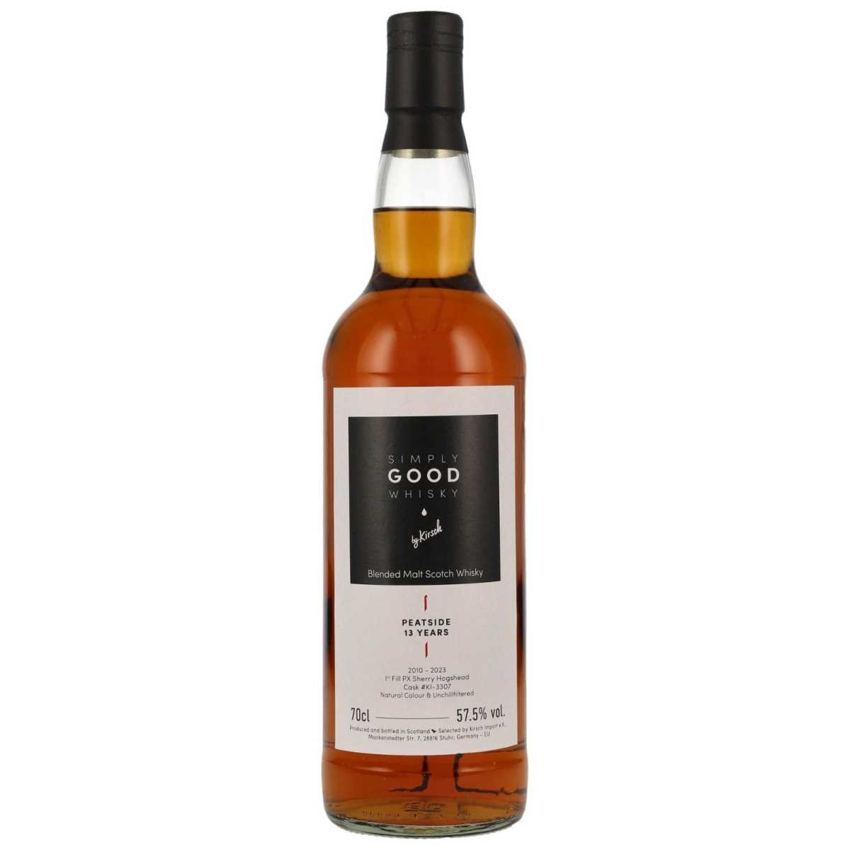 Peatside 13 Jahre 1st Fill PX Sherry Hogshead, 57,5 %,...